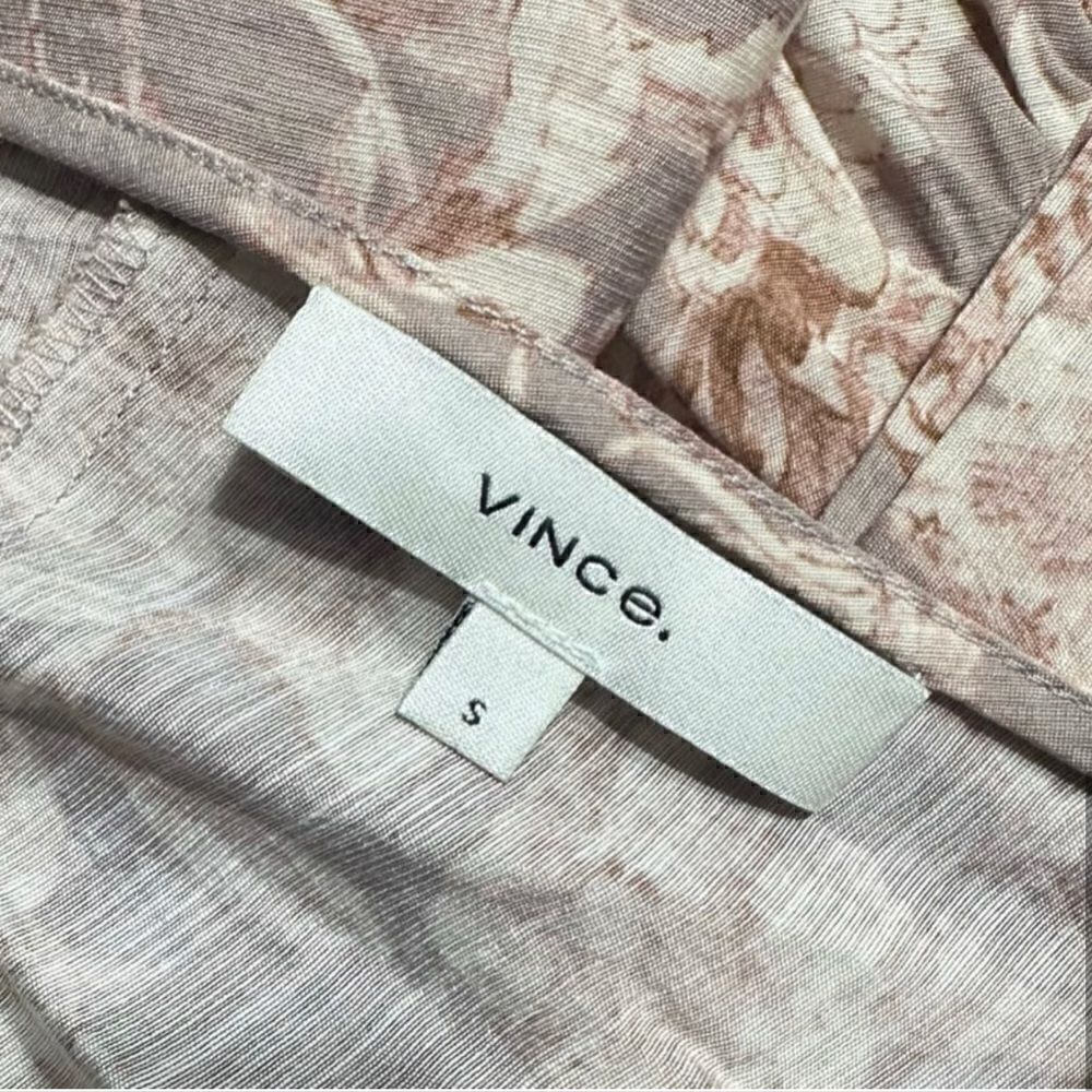 Vince NWT Dahlia Print Long Sleeve Midi Cut Out Dress Beige Pink Floral … - Picture 10 of 14